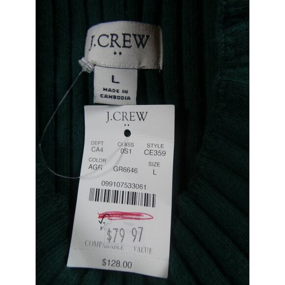 J Crew‎ Women's Ribbed Mini Sweater-Dress Size L - Picture 11 of 14